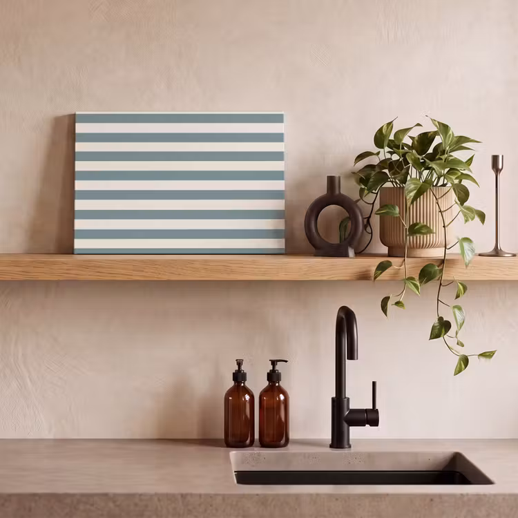 Strepen - Modern - Blauw canvas 2cm klein 34 -sfeer3