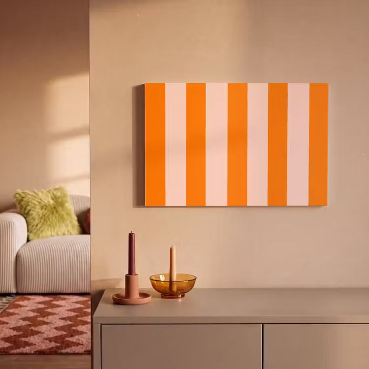 Strepen - Modern - Oranje canvas 2cm klein 34 -sfeer1