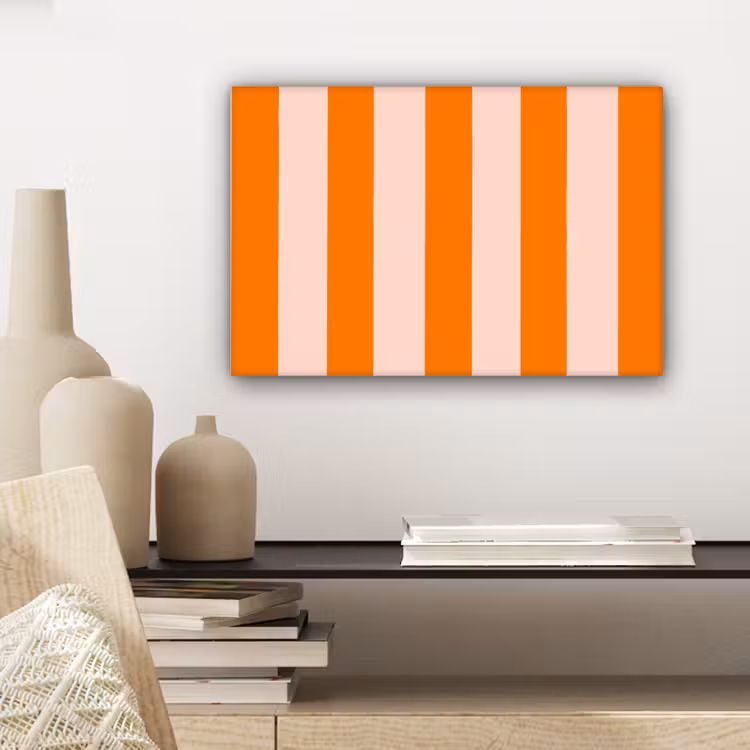 Strepen - Modern - Oranje canvas 2cm klein 34 -sfeer6