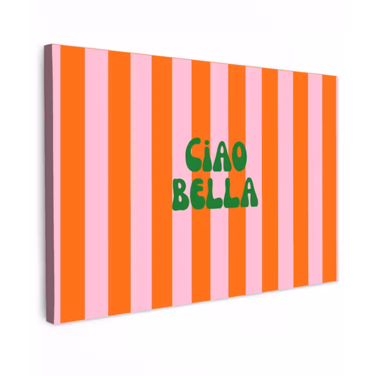Strepen - Oranje - Verticaal - Ciao bella canvas 2cm klein -z3d
