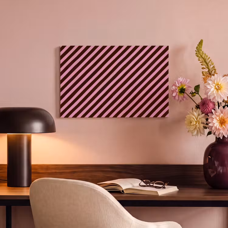 Strepen - Roze - Bruin canvas 2cm klein 34 -sfeer4