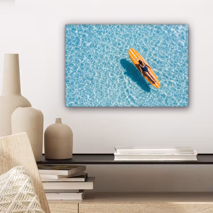 Surfboard - Water - Badpak - Oranje canvas 2cm klein -sfeer6