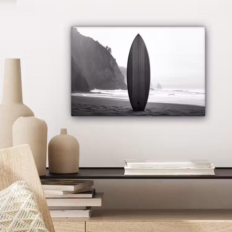Surfplank - Zand - Zee canvas 2cm klein -sfeer6