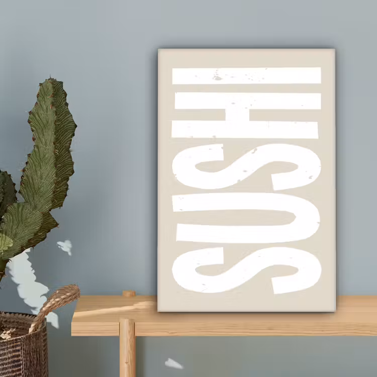 Sushi - Eten - Decoratie - Vintage canvas 2cm klein -sfeer4