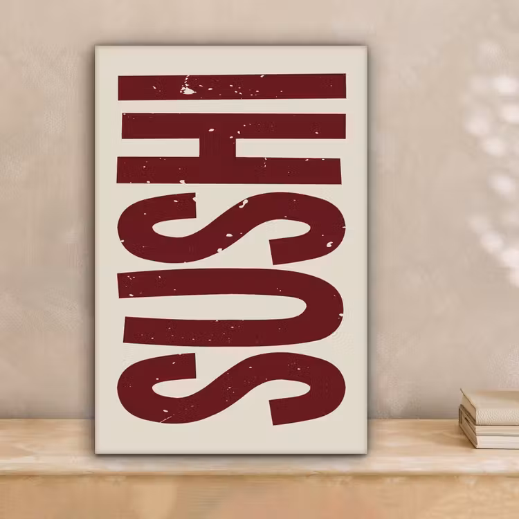 Sushi - Rood - Japandi - Decoratie canvas 2cm klein -sfeer1