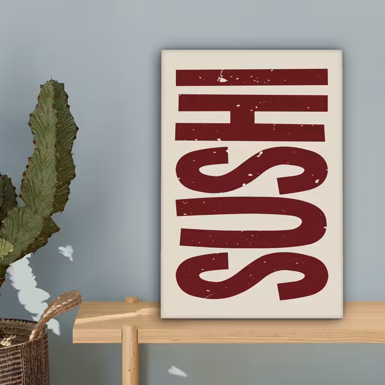 Sushi - Rood - Japandi - Decoratie canvas 2cm klein -sfeer4