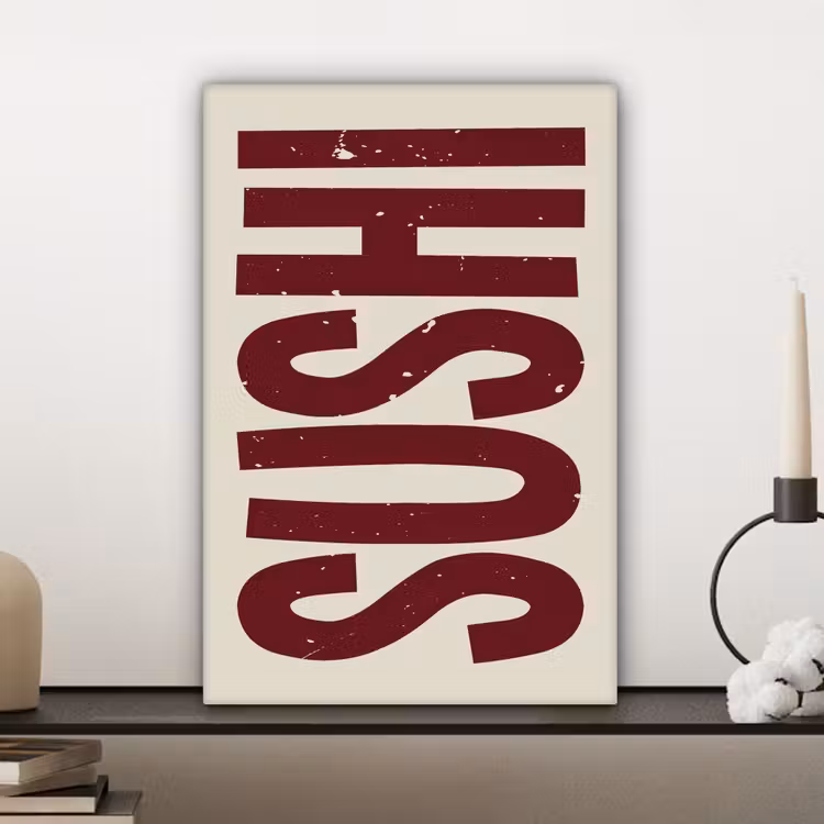 Sushi - Rood - Japandi - Decoratie canvas 2cm klein -sfeer6
