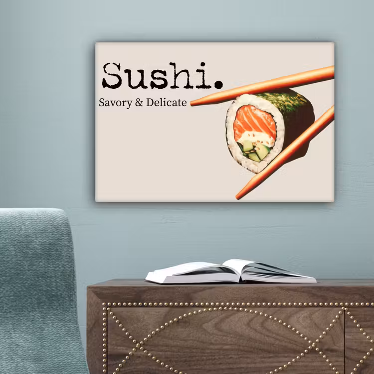 Sushi - Zalm - Rijst - Japans canvas 2cm klein -sfeer4