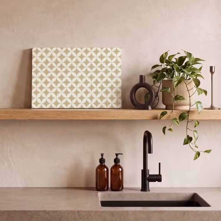 Symmetrisch - Motief - Beige canvas 2cm klein 34 -sfeer3