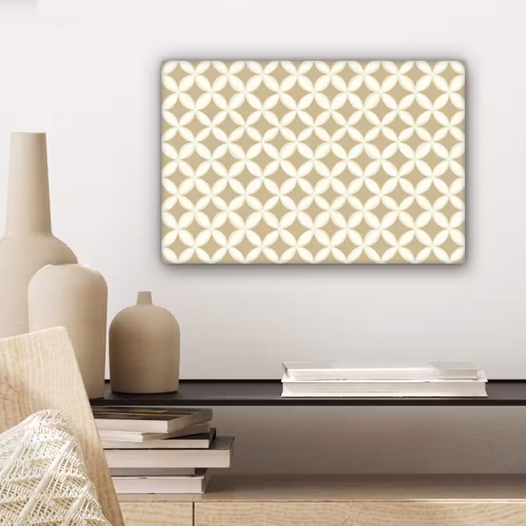 Symmetrisch - Motief - Beige canvas 2cm klein 34 -sfeer6
