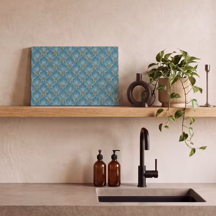 Symmetrisch - Patroon - Blauw canvas 2cm klein 34 -sfeer3