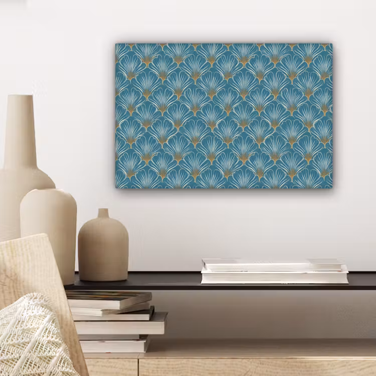 Symmetrisch - Patroon - Blauw canvas 2cm klein 34 -sfeer6