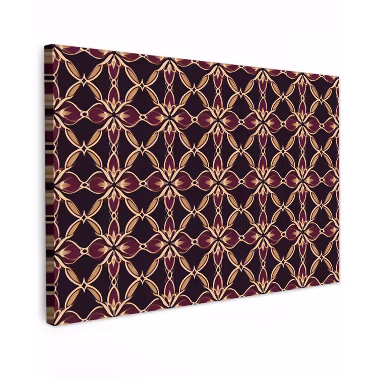 Symmetrisch - Tegel - Burgundy canvas 2cm klein 34 -z3d