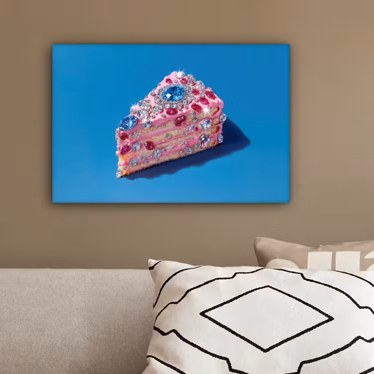 Taart - Edelstenen - Glitters - Roze canvas 2cm klein -sfeer3