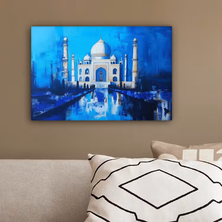 Taj Mahal - Ramadan - Blauw - Islamitische canvas 2cm klein -sfeer3
