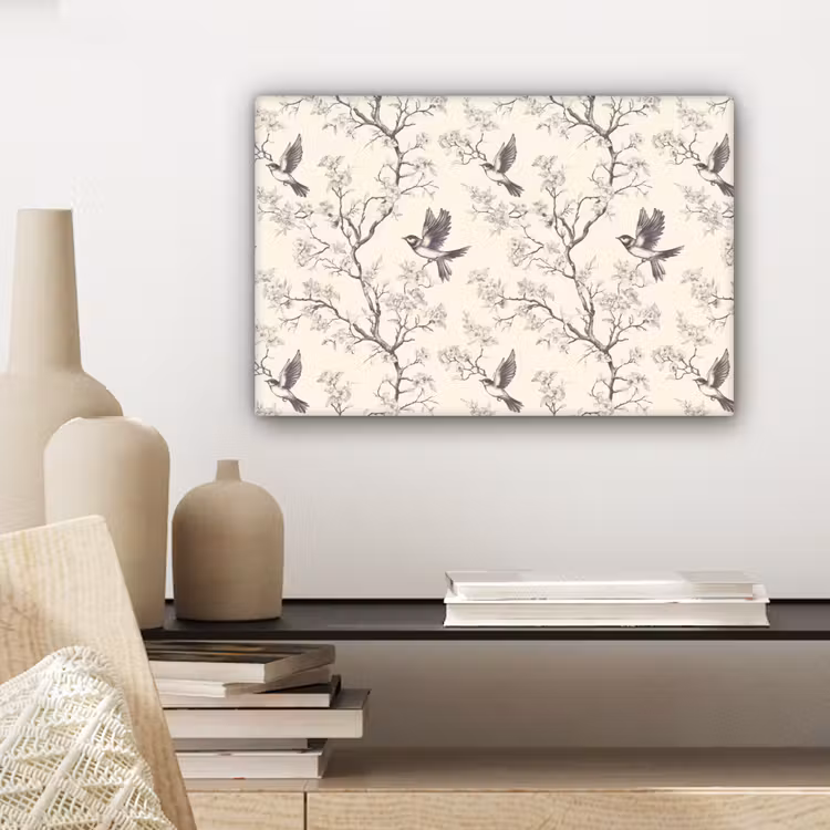Takken - Vogels - Beige canvas 2cm klein 34 -sfeer6
