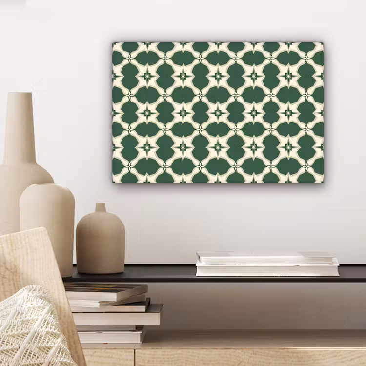 Tegel - Klassiek - Groen canvas 2cm klein 34 -sfeer6