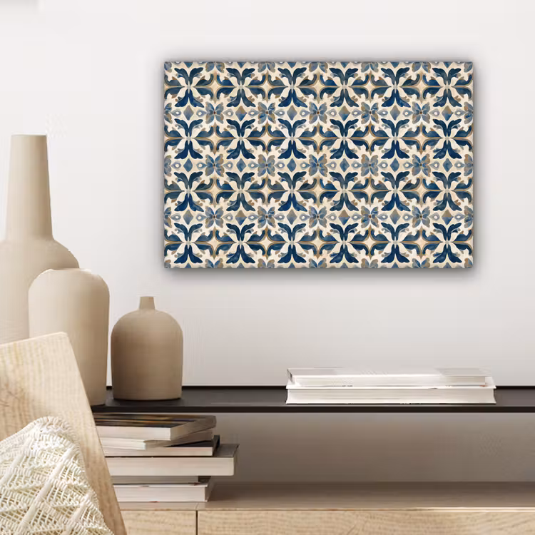 Tegel - Patroon - Blauw - Beige canvas 2cm klein 34 -sfeer6