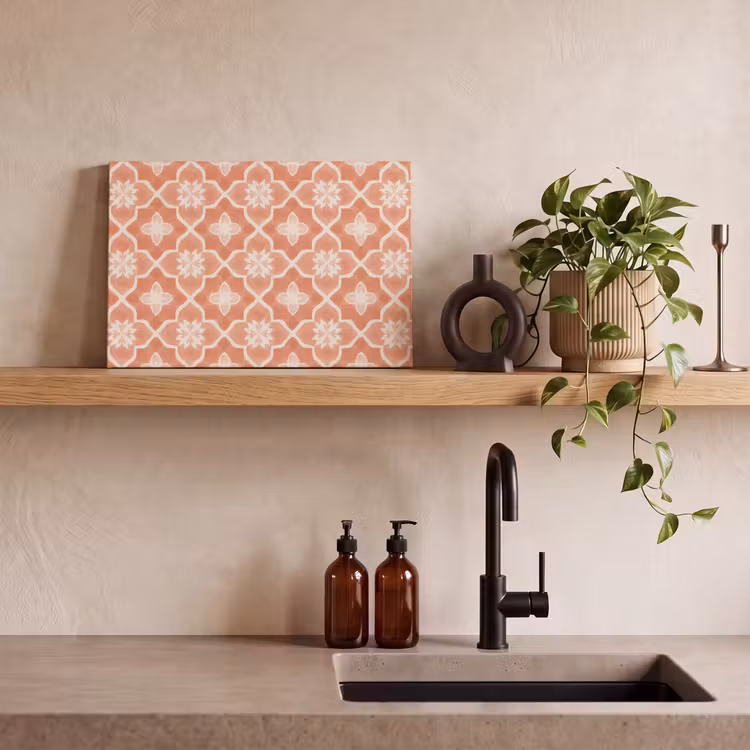 Tegelpatroon - Arabesk - Vintage - Terracotta canvas 2cm klein 34 -sfeer3