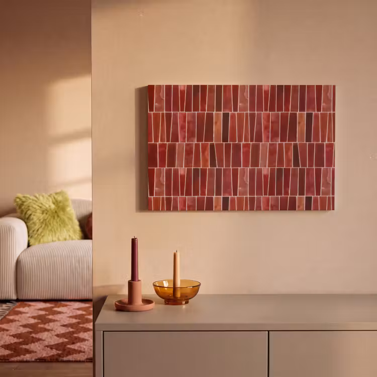 Tegels - Modern - Structuur - Dieprood canvas 2cm klein 34 -sfeer1