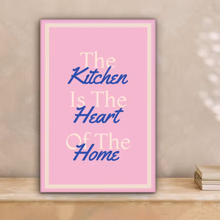 Tekst - Blauw - Keuken - Kader canvas 2cm klein -sfeer1