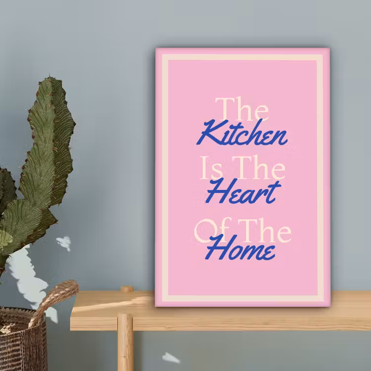 Tekst - Blauw - Keuken - Kader canvas 2cm klein -sfeer4