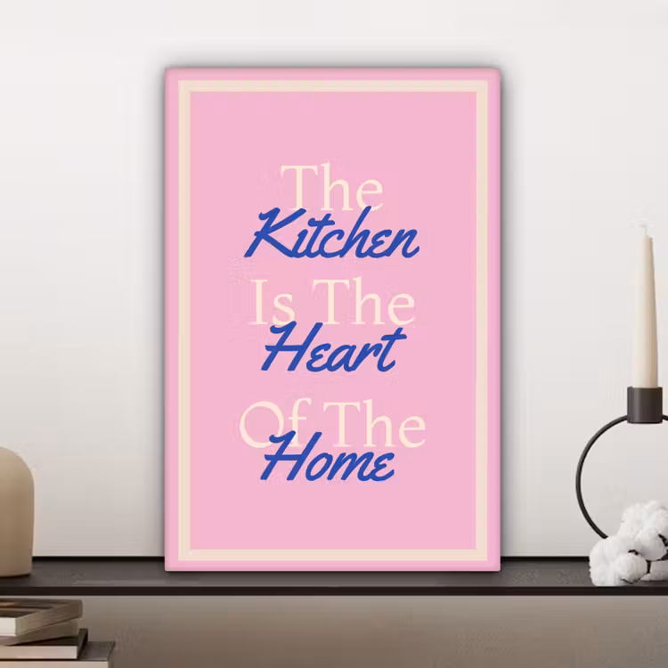 Tekst - Blauw - Keuken - Kader canvas 2cm klein -sfeer6