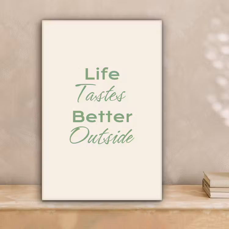 Tekst - Sierlijk - Letters - Groen canvas 2cm klein -sfeer1