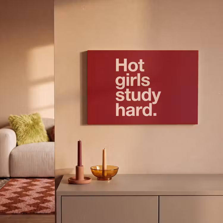 Tekst - Studie - Motivatie - Modern - Rood canvas 2cm klein -sfeer1