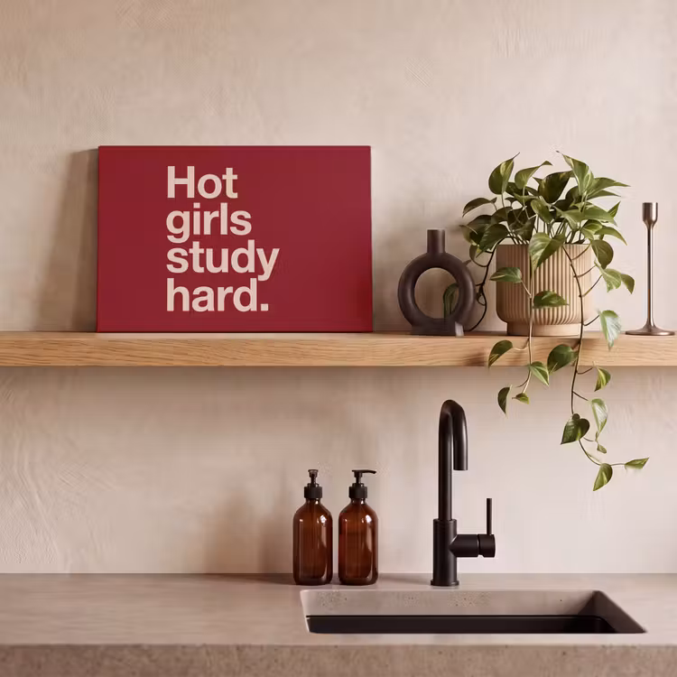 Tekst - Studie - Motivatie - Modern - Rood canvas 2cm klein -sfeer3