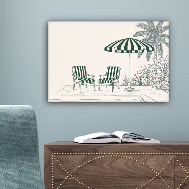 Terras - Illustratie - Groen canvas 2cm klein -sfeer4