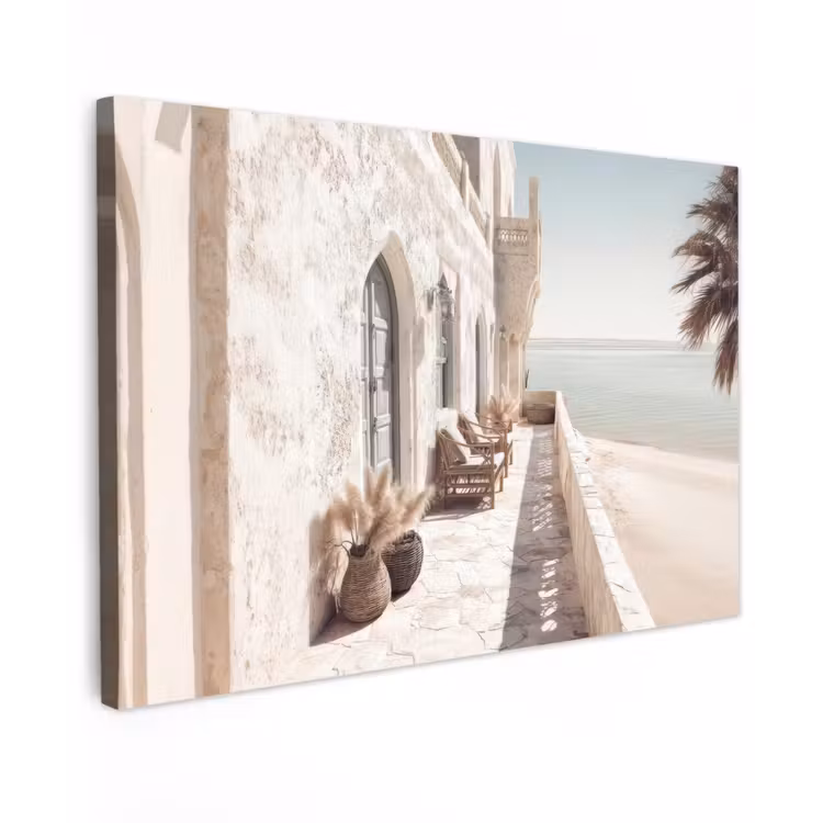 Terras - Stoelen - Strand - Beige canvas 2cm klein -z3d
