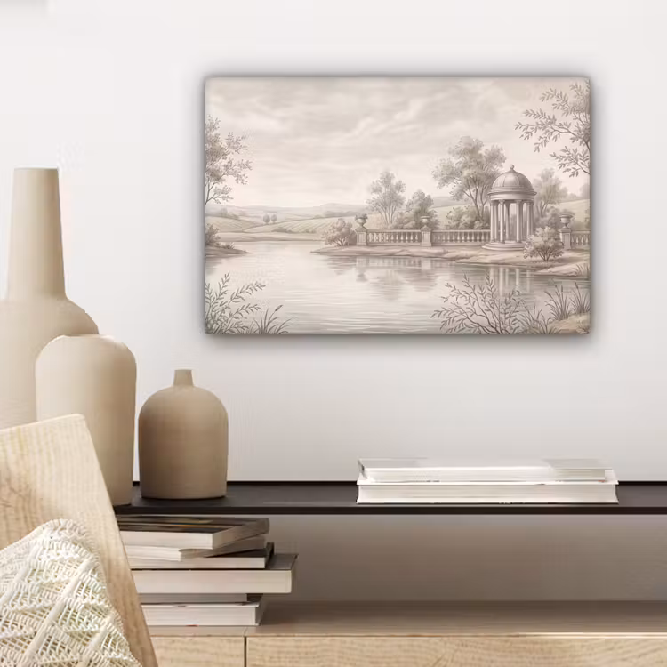 Terras - Water - Natuur - Landschap canvas 2cm klein -sfeer6