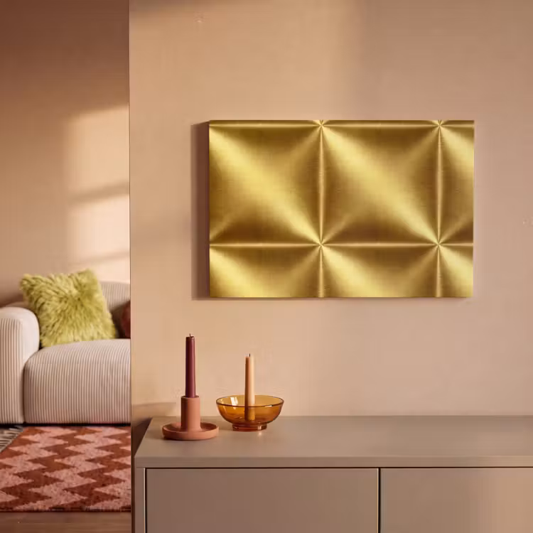 Textuur - Geborsteld Goud - Industrieel - Metallic canvas 2cm klein 34 -sfeer1