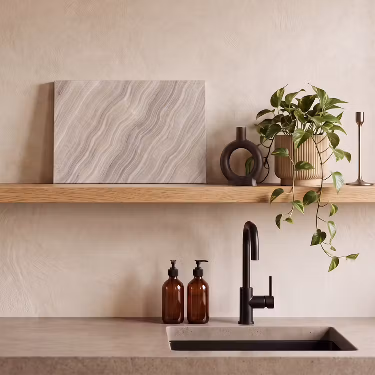 Textuur - Golvend - Abstract - Modern - Beige canvas 2cm klein -sfeer3