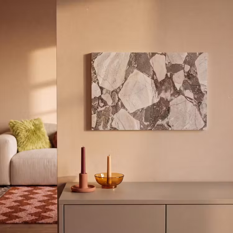 Textuur - Marmer - Abstract - Beige - Bruin canvas 2cm klein -sfeer1