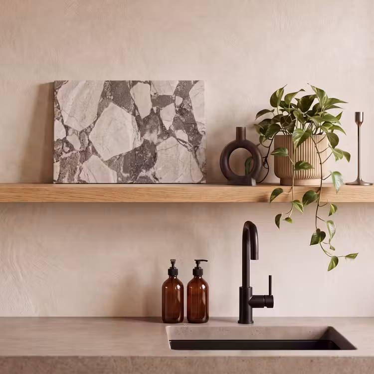 Textuur - Marmer - Abstract - Beige - Bruin canvas 2cm klein -sfeer3