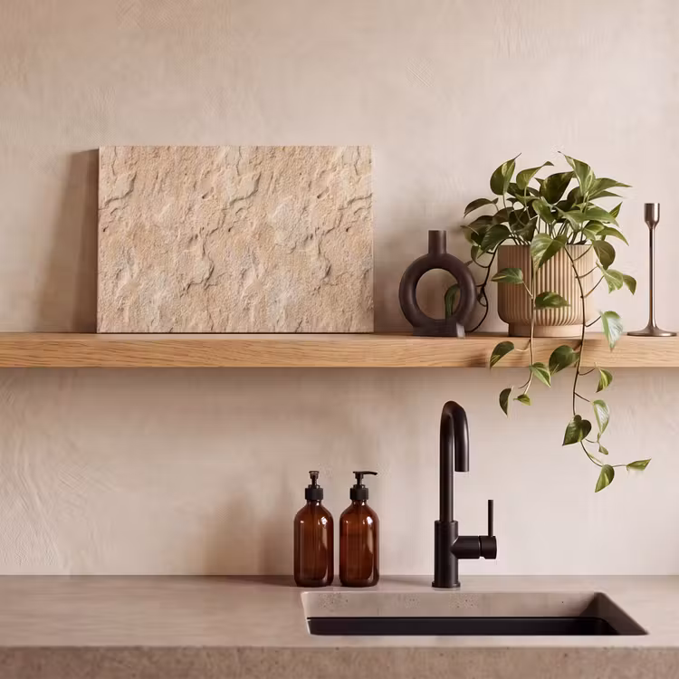 Textuur - Steen - Natuur - Beige canvas 2cm klein -sfeer3