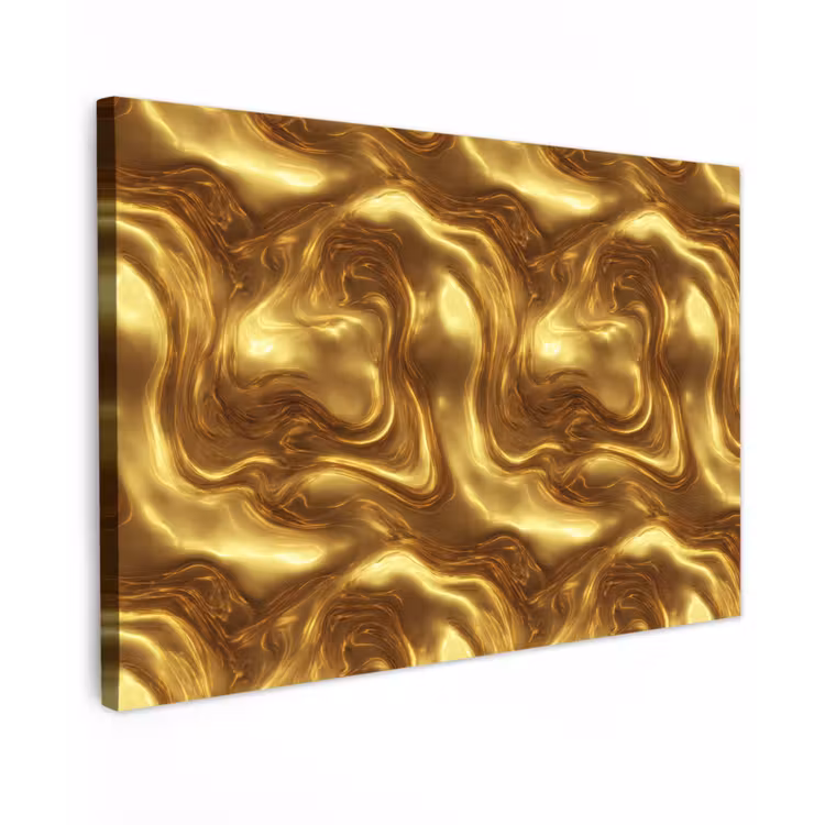 Textuur - Vloeibaar - Organisch - Goud canvas 2cm klein 34 -z3d