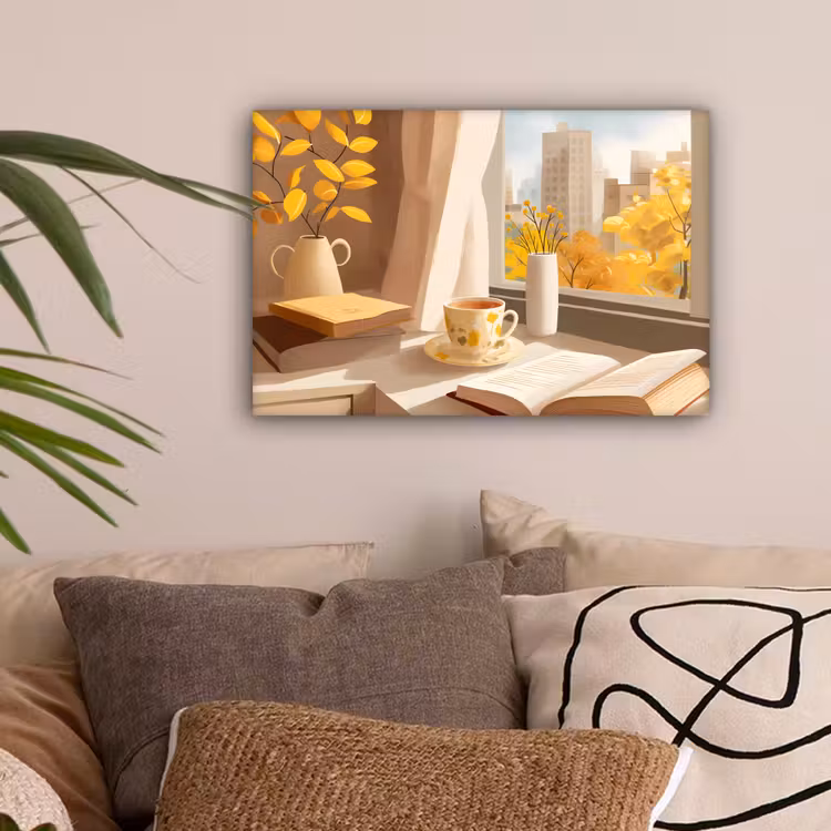 Thee - Boek - Thee - Herfst canvas 2cm klein -sfeer1