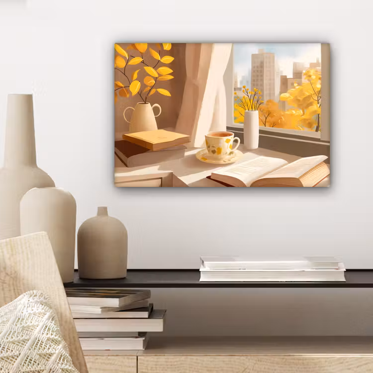 Thee - Boek - Thee - Herfst canvas 2cm klein -sfeer6