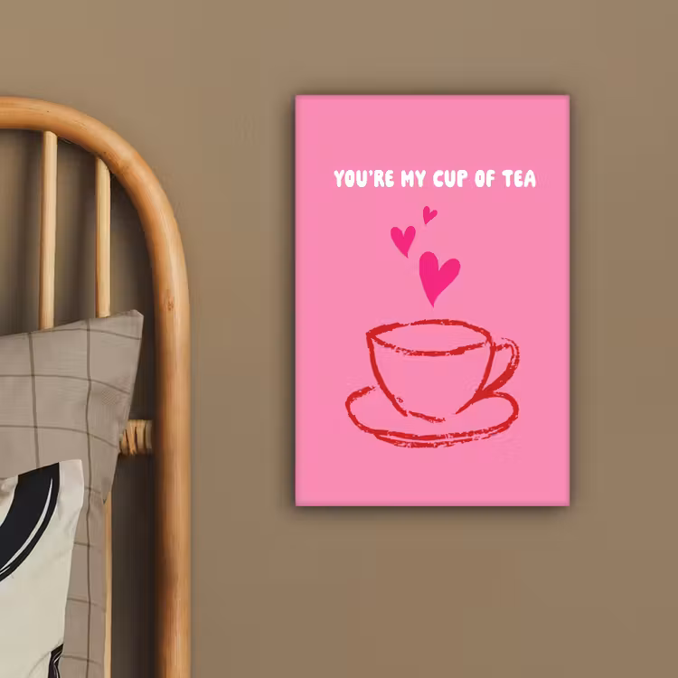 Thee - Roze - Valentijn - Tekst canvas 2cm klein -sfeer3