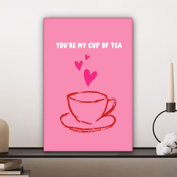 Thee - Roze - Valentijn - Tekst canvas 2cm klein -sfeer6