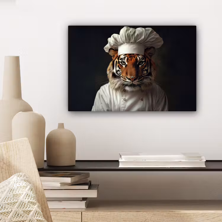 Tijger - Kokskleding - Bruin canvas 2cm klein -sfeer6