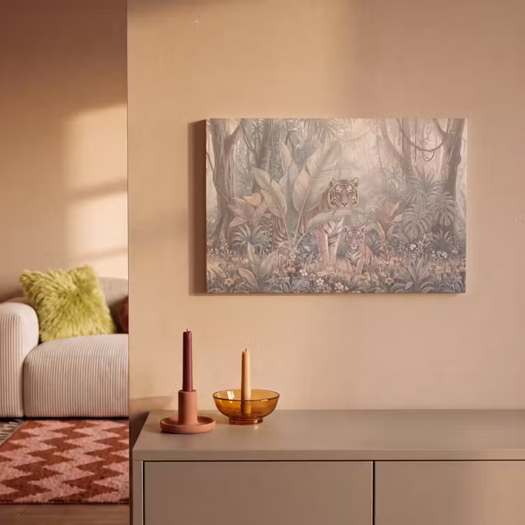 Tijger - Welp - Jungle - Illustratie - Dieren canvas 2cm klein -sfeer1