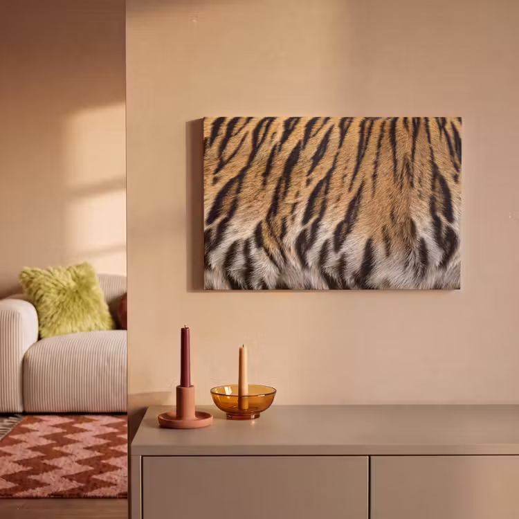 Tijgervacht - Klassiek - Zwart canvas 2cm klein -sfeer1