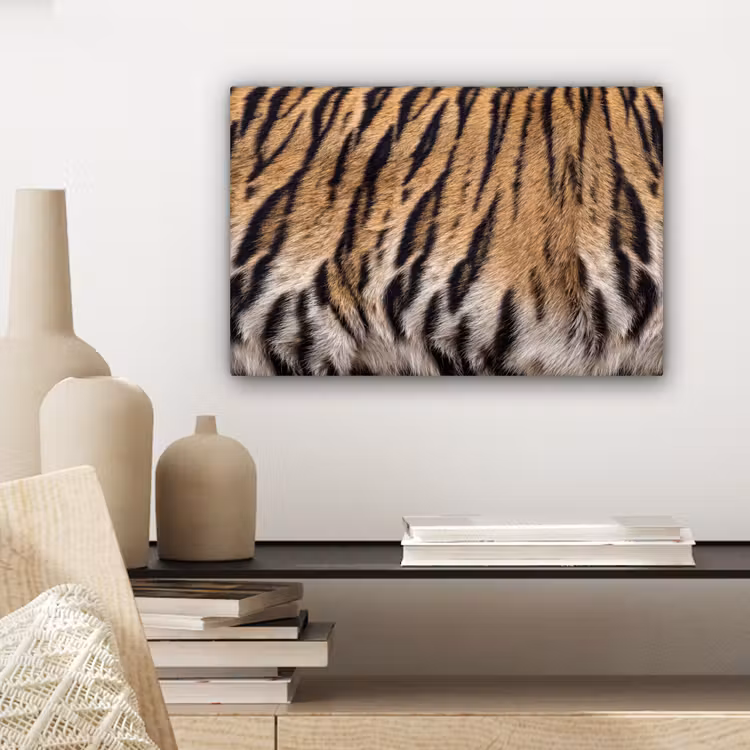 Tijgervacht - Klassiek - Zwart canvas 2cm klein -sfeer6