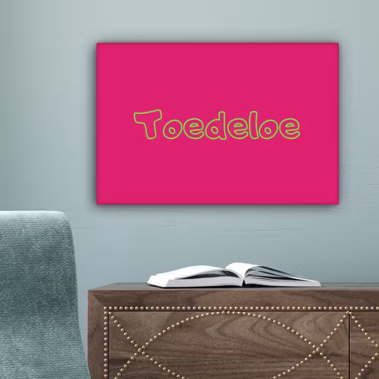 Toedeloe - Groen - Roze canvas 2cm klein -sfeer4