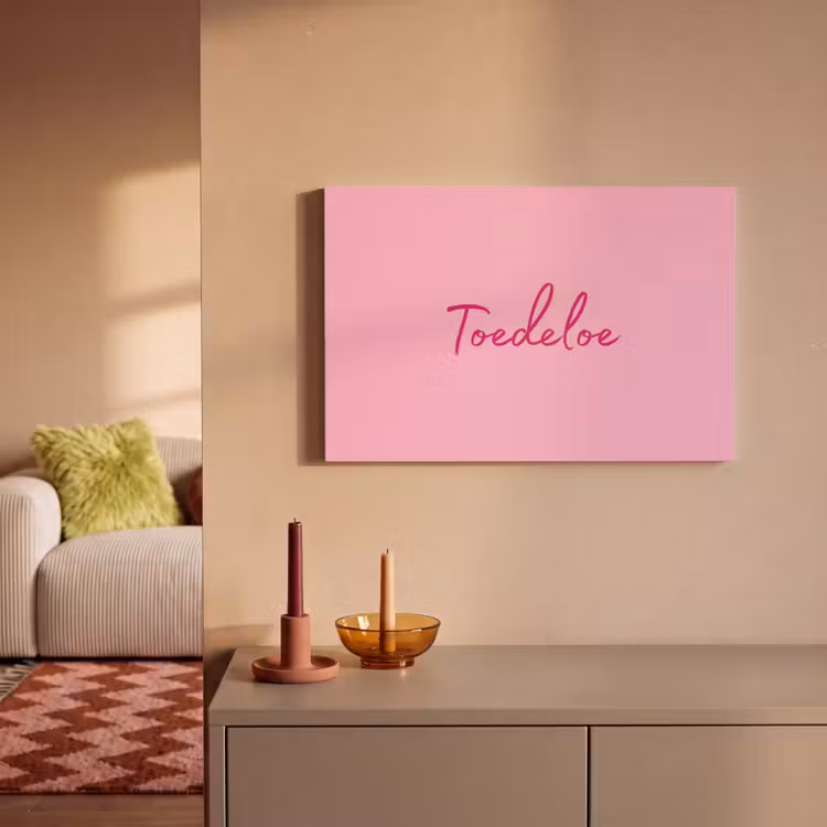 Toedeloe - Pink - Minimalist canvas 2cm klein -sfeer1