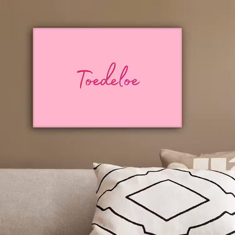 Toedeloe - Roze - Minimalistisch canvas 2cm klein -sfeer3